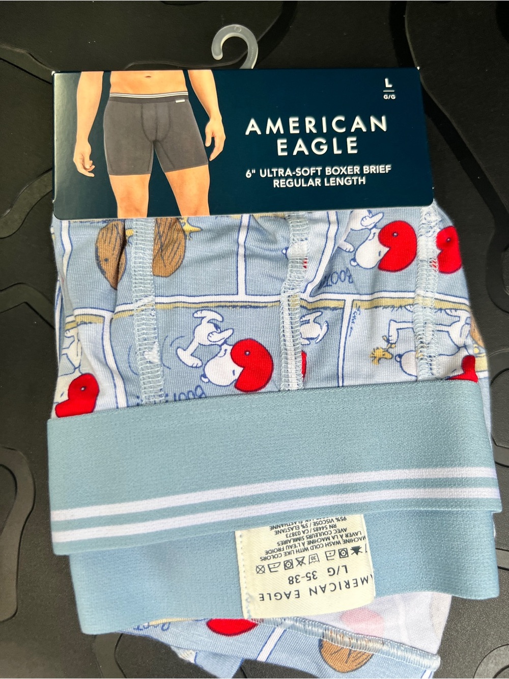 American Eagle Outfitters Light Blue Boxer Briefs With Snoopy Print